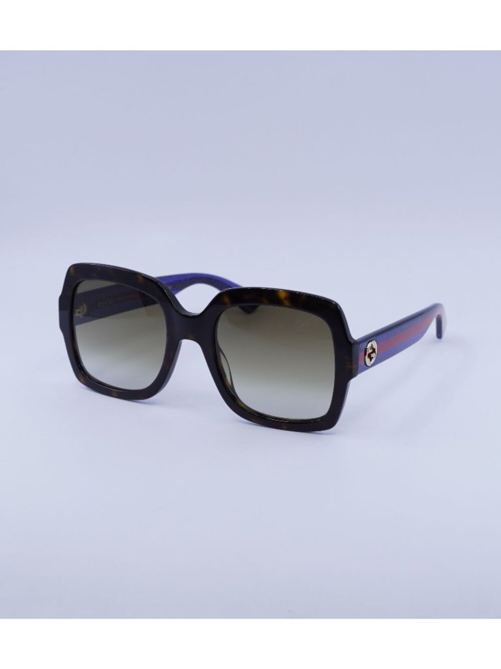 Gucci GG0036SN 004 Sunglasses Havana / Blue Square Frame, Brown Lenses